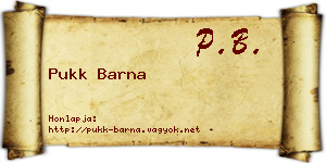 Pukk Barna névjegykártya
